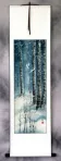 Birch Forest Winter Cranes Wall Scroll