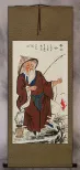 Old Man Fishing Fun Wall Scroll