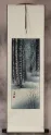 Birch Forest Winter Cranes - Small Wall Scroll