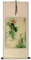 Lotus Flower and Dragonfly Wall Scroll