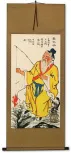 Old Man Fishing Wall Scroll
