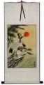 Antique-Style Cranes Wall Scroll