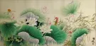 Lotus, Bamboo and Dragonfly - Beautiful Flowers Painting