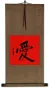 LOVE - Chinese / Japanese Calligraphy Red/Copper Wall Scroll