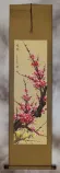 Reddish-Pink and Yellow Plum Blossom Wall Scroll