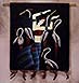 Tribal Ethnic Woman and Birds Colorful Batik Wall Hanging Art