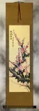 Colorful Reddish-Pink Plum Blossom Wall Scroll