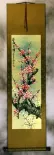 Colorful Reddish-Pink Plum Blossom Wall Scroll