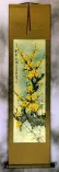 Colorful Golden-Yellow Plum Blossom Wall Scroll