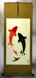 Large Yin Yang Fish Wall Scroll