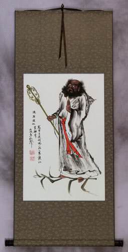 Damo Buddha Stares at the Wall - Wall Scroll