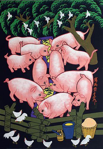 Packed Pig Pen - South China Peasant Art
