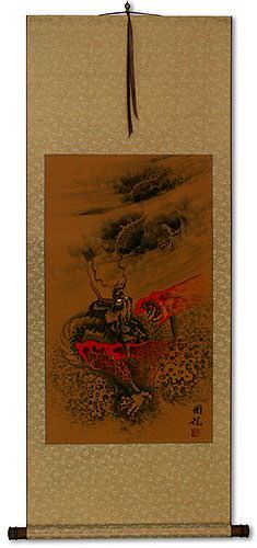 Flying Chinese Dragon - Asian Wall Scroll