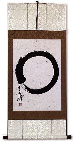 Large Enso Japanese Calligraphy Wall Scroll