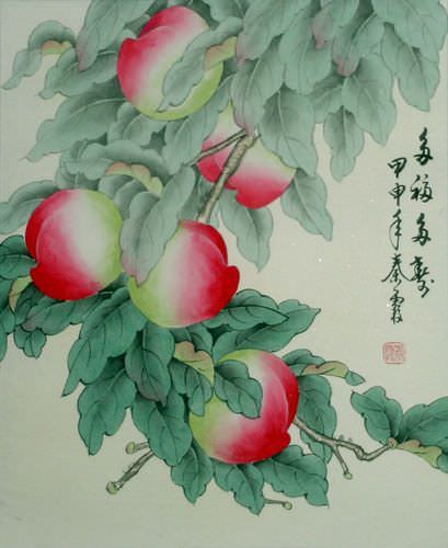 Wishing You a Happy and Long Life - Peaches Painting
