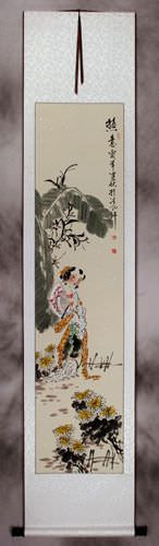 Hot Day - Young Chinese Girl - Wall Scroll