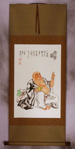 Happy Buddha's Big Belly Wall Scroll
