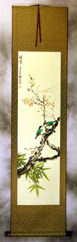 Friendship - Bird and Flower Wall Scroll